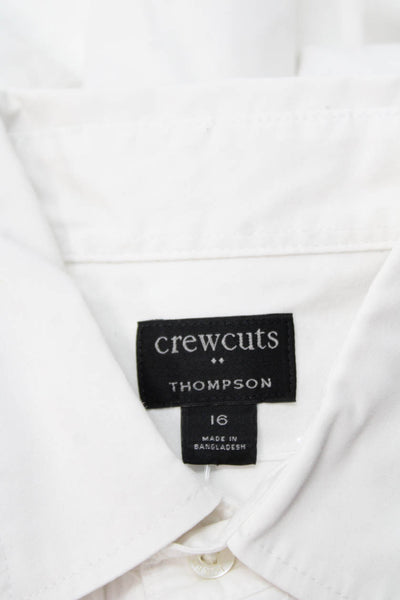 Crewcuts Boys Cotton Solid Collared Button Up Shirt White Size 16