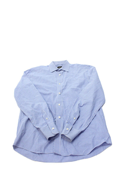 Crewcuts Boys Cotton Checkered Collared Button Up Shirt Blue Size 16