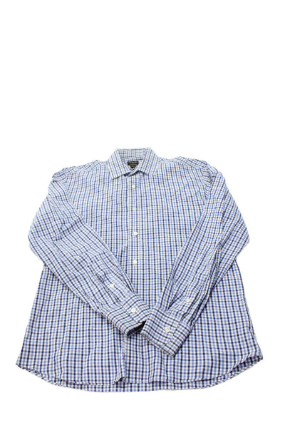 Crewcuts Boys Cotton Plaid Collared Button Up Shirt White Size 16