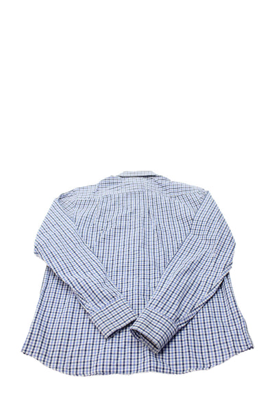 Crewcuts Boys Cotton Plaid Collared Button Up Shirt White Size 16