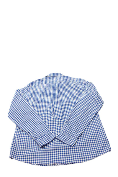 Vineyard Vines Boys Checkered Collared Long Sleeve Button Up Shirt Navy Size XL