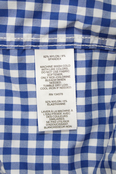 Vineyard Vines Boys Checkered Collared Long Sleeve Button Up Shirt Navy Size XL