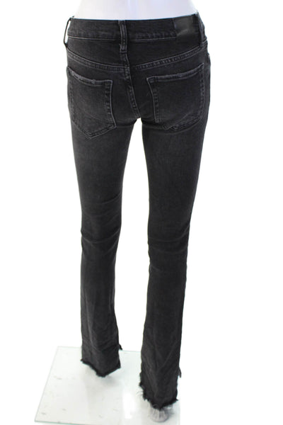 Anine Bing Women Black Skinny Jeans Mid-Rise 99% Cotton Size 24