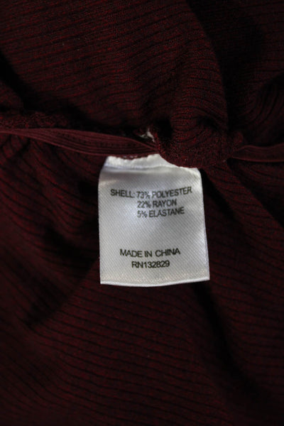 Lovers + Friends Women's Long Sleeves Ruched Mini Dress Burgundy Size S