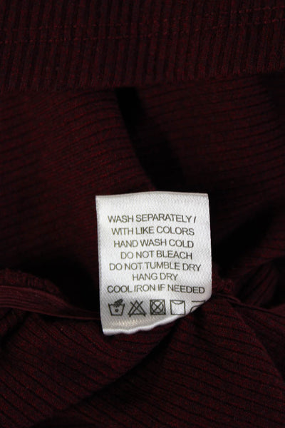 Lovers + Friends Women's Long Sleeves Ruched Mini Dress Burgundy Size S