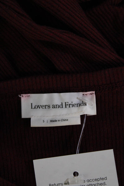 Lovers + Friends Women's Long Sleeves Ruched Mini Dress Burgundy Size S