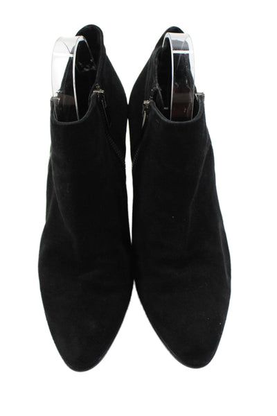 Aquatalia Women's Pointed Toe Suede Ankle Boots Black Size 8
