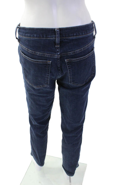 J Crew Women Ankle Straight Mid-Rise Dark Blue Jeans Size 29