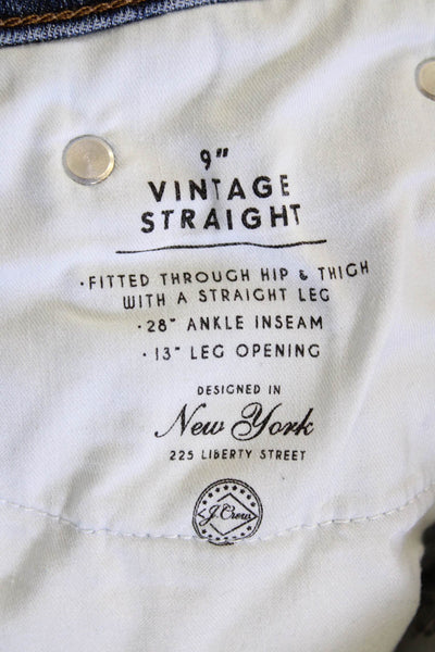 J Crew Women Ankle Straight Mid-Rise Dark Blue Jeans Size 29