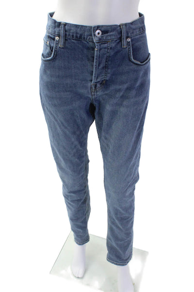 Allsaints Mens Blue Straight Tapered Jeans Mid Rise Size 34
