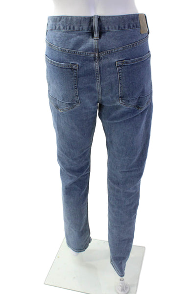 Allsaints Mens Blue Straight Tapered Jeans Mid Rise Size 34