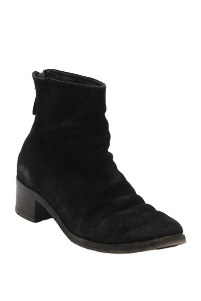 Marsell Women's Leather Round Toe Zip Closure Ankle Boots Black Size 36