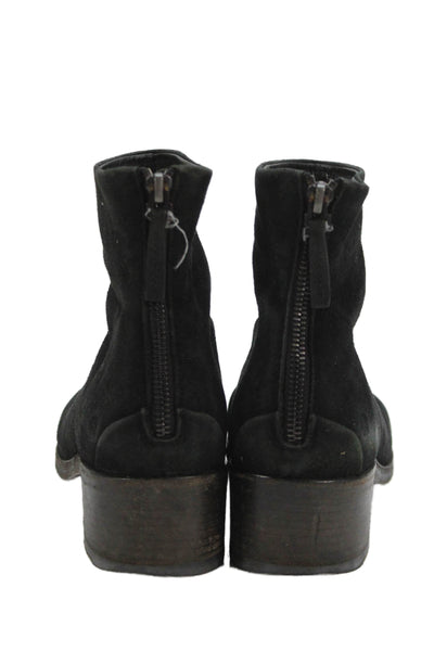 Marsell Women's Leather Round Toe Zip Closure Ankle Boots Black Size 36