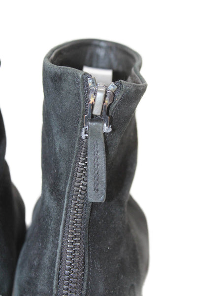 Marsell Women's Leather Round Toe Zip Closure Ankle Boots Black Size 36
