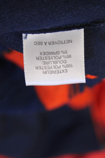 Lucy Paris Womens Floral Print Zip Back Spaghetti Strap Top Navy Orange Size XS