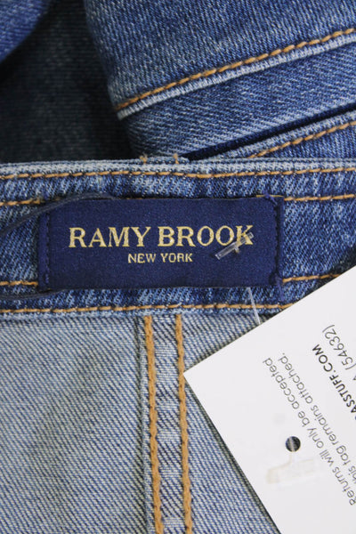 Ramy Brook Women's Square Neck Sleeveless Medium Wash Mini Denim Dress Size 24