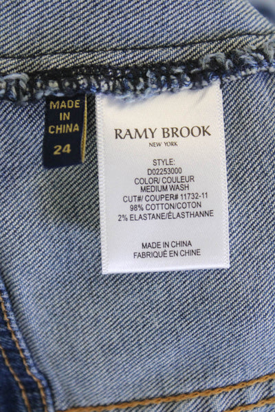 Ramy Brook Women's Square Neck Sleeveless Medium Wash Mini Denim Dress Size 24