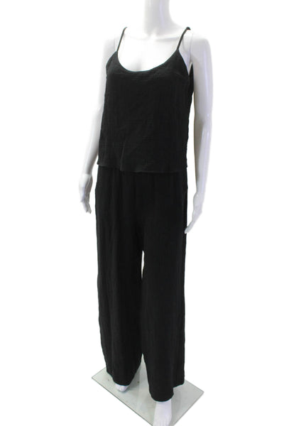 Drew Women's Scoop Neck Spaghetti Straps Wide Leg Jumpsuit Black Size S