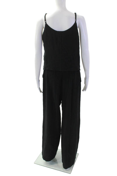 Drew Women's Scoop Neck Spaghetti Straps Wide Leg Jumpsuit Black Size S