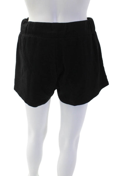 Designer Women's Elastic Drawstring Waist Casual Shorts Black Size XS