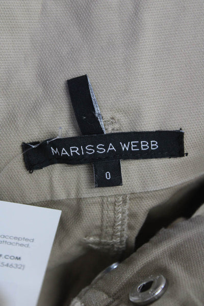 Marissa Webb Womens Button Fly High Rise Drawstring Ankle Pants Brown Size 0
