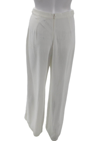 Amanda Uprichard Women's Hook Closure Wide Leg Dress Pants White Size S