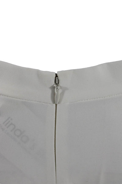 Amanda Uprichard Women's Hook Closure Wide Leg Dress Pants White Size S