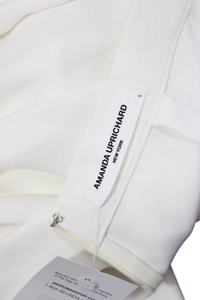 Amanda Uprichard Women's Hook Closure Wide Leg Dress Pants White Size S