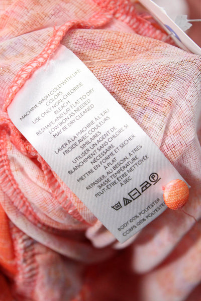 Anthropologie Women's Long Sleeves Round Neck Button Up Blouse Orange Size M