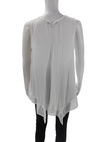Simply Vera Vera Wang Womens V Neck Asymmetrical Tank Top White Size Medium