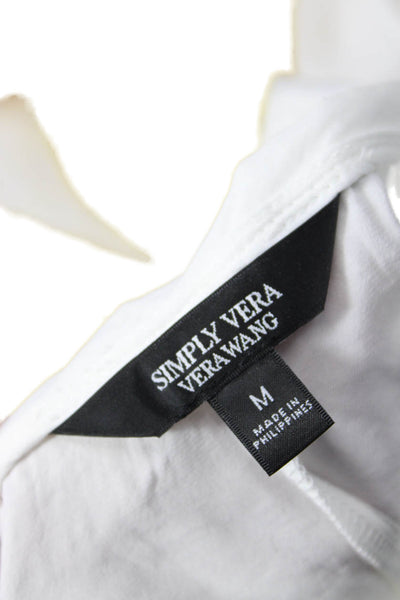 Simply Vera Vera Wang Womens V Neck Asymmetrical Tank Top White Size Medium