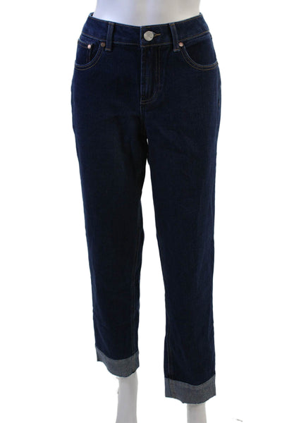 1822 Denim Womens Dark Blue Cropped Boyfriend Jeans Size 26