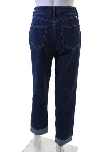 1822 Denim Womens Dark Blue Cropped Boyfriend Jeans Size 26