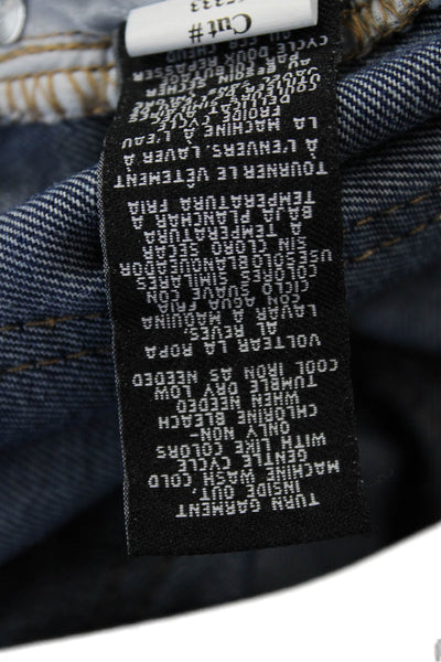 1822 Denim Womens Dark Blue Cropped Boyfriend Jeans Size 26