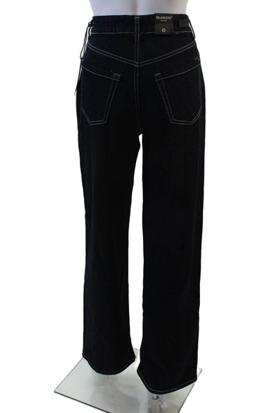 Blank NYC, Womens Wide-Leg Jeans Dark Blue Mid-Rise Size 27