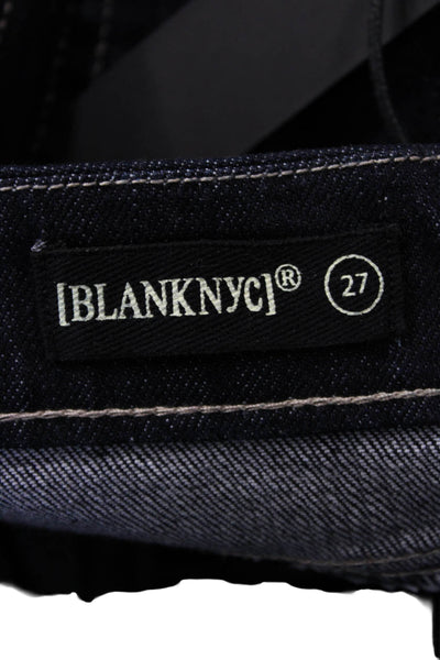 Blank NYC, Womens Wide-Leg Jeans Dark Blue Mid-Rise Size 27