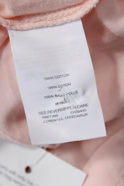 J Crew Womens Mercantile Broken In Short Sleeves Shirt Light Pink Size Small