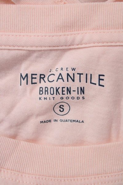 J Crew Womens Mercantile Broken In Short Sleeves Shirt Light Pink Size Small