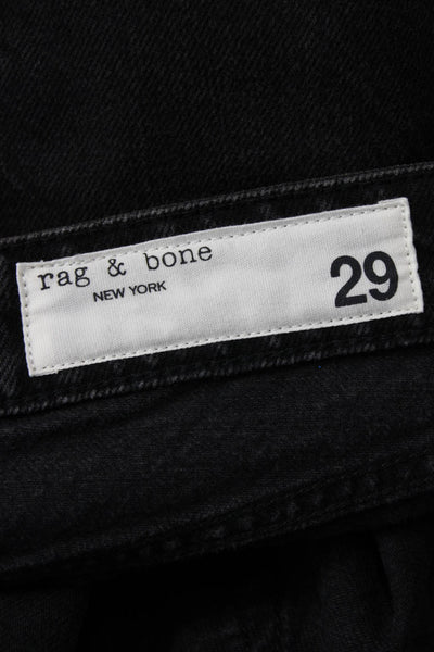 Rag & Bone Unisex Cropped Straight Black Jeans High Rise Inseam 28 Size 29