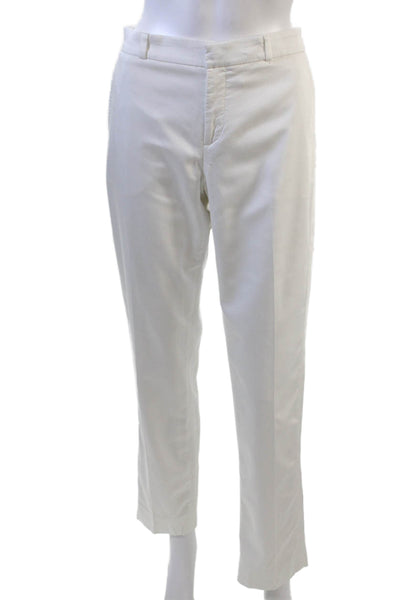 Banana Republic Womens Creased Slim Leg Ryan Trouser Pants White Size 6