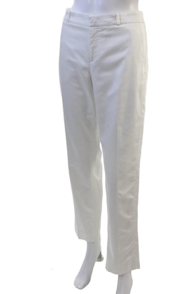 Banana Republic Womens Creased Slim Leg Ryan Trouser Pants White Size 6