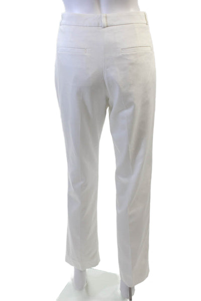 Banana Republic Womens Creased Slim Leg Ryan Trouser Pants White Size 6