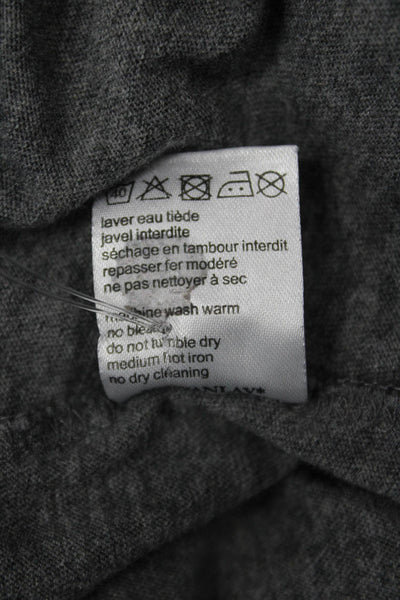 Lacoste Womens Long Sleeves V Neck Tee Shirt Grey Cotton Size EUR 36