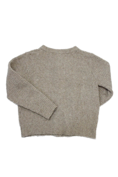 Zara Girls Long Sleeve Textured Knit Cardigan Top Tan Size 6-7Y