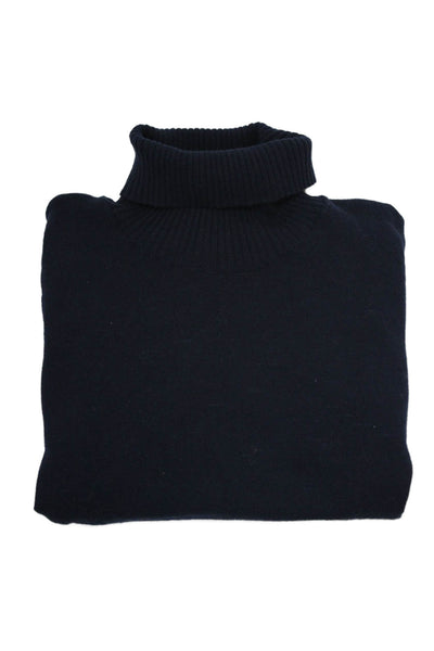 Mayoral Girls Long Sleeve Turtleneck Ribbed Knit Top Navy Size 07