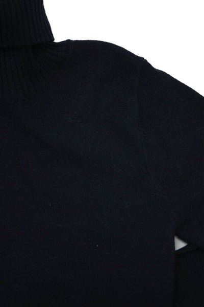 Mayoral Girls Long Sleeve Turtleneck Ribbed Knit Top Navy Size 07