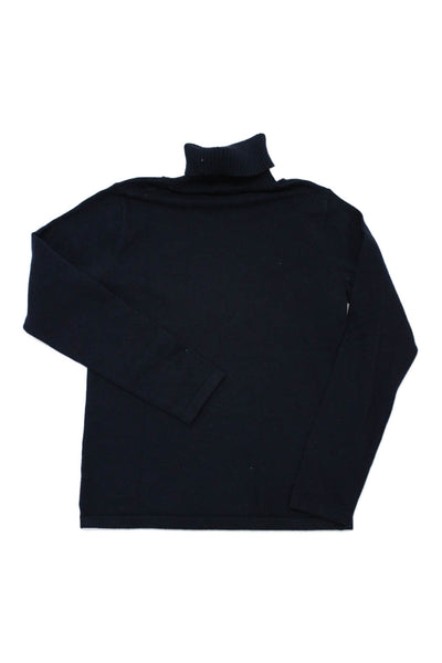 Mayoral Girls Long Sleeve Turtleneck Ribbed Knit Top Navy Size 07