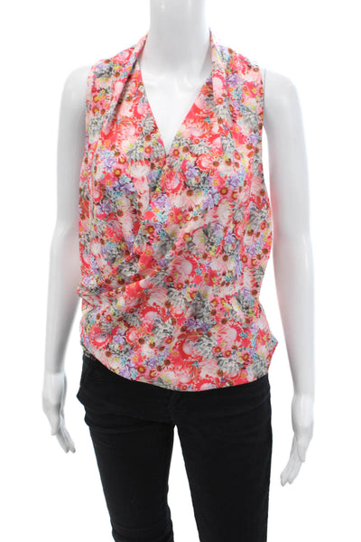 Lululemon Womens Floral Print V Neck Sleeveless Tank Top Multi Colored Size 6