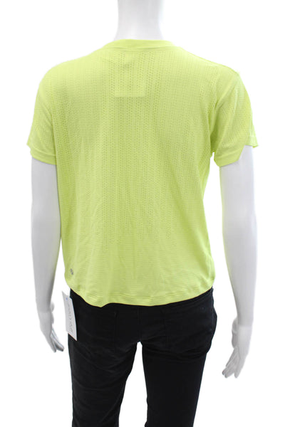 Lululemon Womens Short Sleeves Cropped Tee Shirt Lime Green Size 6