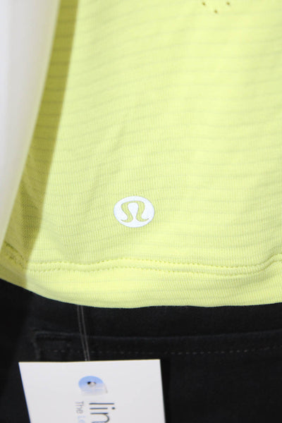 Lululemon Womens Short Sleeves Cropped Tee Shirt Lime Green Size 6